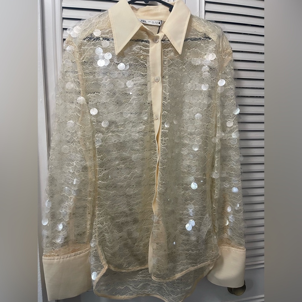 Sequin buttoned shirt - Picture 3 of 3